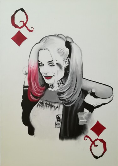 Painting titled "Harley Quinn" by Gief, Original Artwork, Acrylic