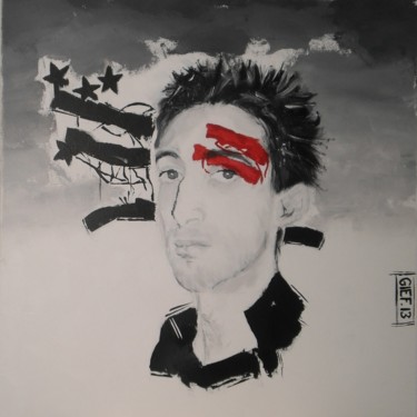 Painting titled "Autoportrait" by Gief, Original Artwork, Acrylic
