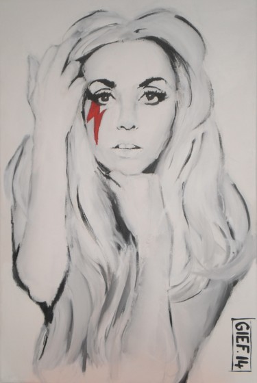 Pittura intitolato "Gaga à la cicatrice" da Gief, Opera d'arte originale, Acrilico