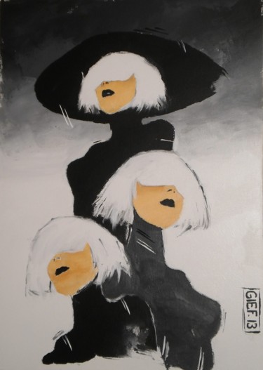 Peinture intitulée "Les Sœurs du Mal" par Gief, Œuvre d'art originale, Acrylique