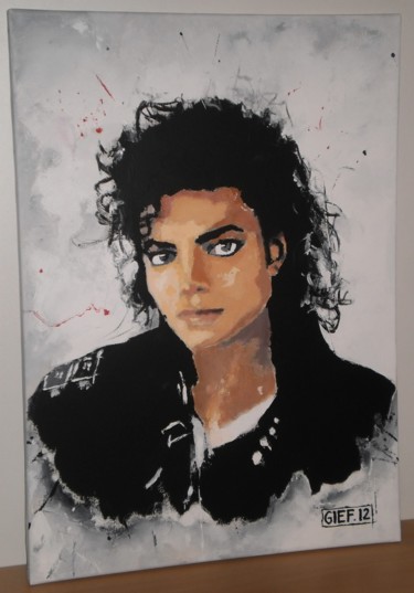 Malarstwo zatytułowany „Michael Jackson- Bad” autorstwa Gief, Oryginalna praca, Akryl