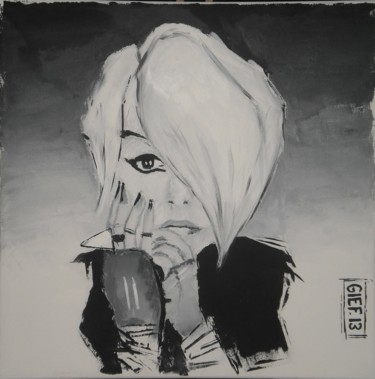 Peinture intitulée "Blonde Platine" par Gief, Œuvre d'art originale, Acrylique