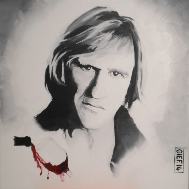 Painting titled "Gérard Depardieu" by Gief, Original Artwork, Acrylic