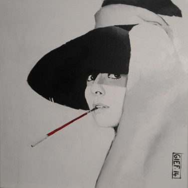 Painting titled "Audrey Hepburn" by Gief, Original Artwork, Acrylic