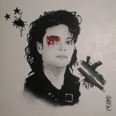 Schilderij getiteld "Michael Jackson" door Gief, Origineel Kunstwerk, Acryl