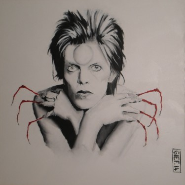 「David Bowie」というタイトルの絵画 Giefによって, オリジナルのアートワーク, アクリル