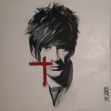 Painting titled "Nicola Sirkis" by Gief, Original Artwork, Acrylic