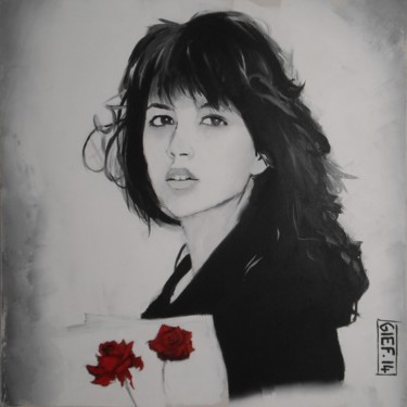 Painting titled "Sophie Marceau" by Gief, Original Artwork, Acrylic