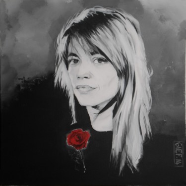 Painting titled "Françoise Hardy" by Gief, Original Artwork, Acrylic