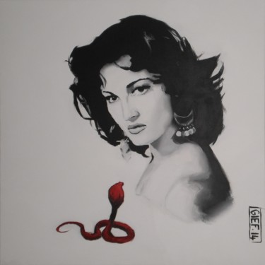 Painting titled "Dalida" by Gief, Original Artwork, Acrylic