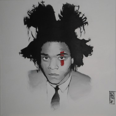 Ζωγραφική με τίτλο "Jean-Michel Basquiat" από Gief, Αυθεντικά έργα τέχνης, Ακρυλικό