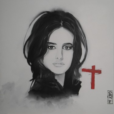 Pintura intitulada "Penélope Cruz" por Gief, Obras de arte originais, Acrílico