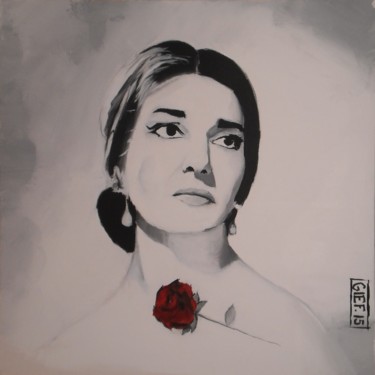 Malerei mit dem Titel "Maria Callas" von Gief, Original-Kunstwerk, Acryl