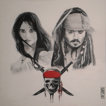 Peinture intitulée "Pirates des Caraïbes" par Gief, Œuvre d'art originale, Acrylique