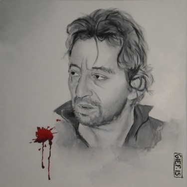 Painting titled "Serge Gainsbourg" by Gief, Original Artwork, Acrylic