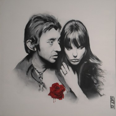 Painting titled "Gainsbourg Birkin" by Gief, Original Artwork, Acrylic