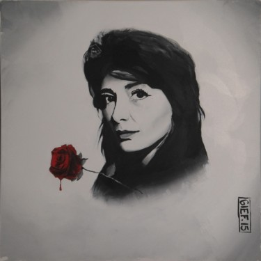 Painting titled "Juliette Gréco" by Gief, Original Artwork, Acrylic