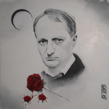 Schilderij getiteld "Charles Baudelaire" door Gief, Origineel Kunstwerk, Acryl