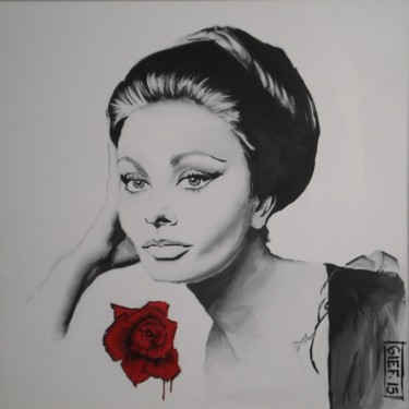 Peinture intitulée "Sophia Loren" par Gief, Œuvre d'art originale, Acrylique