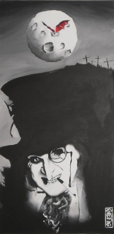 Painting titled "Oswald Cobblepot" by Gief, Original Artwork, Acrylic