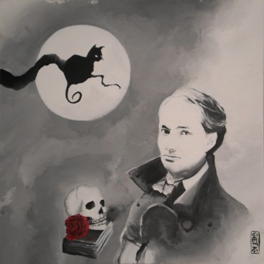 Schilderij getiteld "Charles Baudelaire" door Gief, Origineel Kunstwerk, Acryl