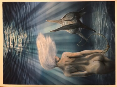 Malerei mit dem Titel "La Balade de Kiki" von Giemsi, Original-Kunstwerk, Aquarell