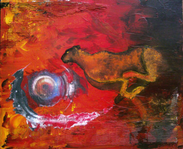 Malerei mit dem Titel "Puma Concolor" von Gier, Original-Kunstwerk, Acryl