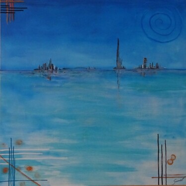 Peinture intitulée "Bleu" par Gifi_art1, Œuvre d'art originale, Acrylique