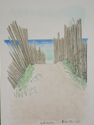 Картина под названием "plage North Caroline" - Gigi, Подлинное произведение искусства