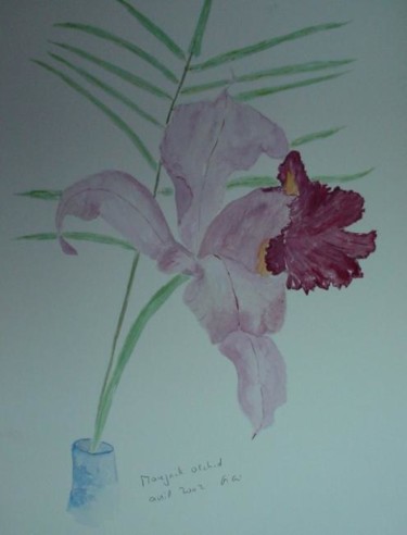 Peinture intitulée "la vie d'une orchid…" par Gigi, Œuvre d'art originale