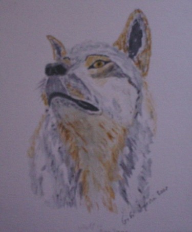 Peinture intitulée "wolf en Abitibi" par Gigi, Œuvre d'art originale