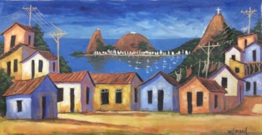 Картина под названием "Favela" - Gil Brasil, Подлинное произведение искусства, Акрил