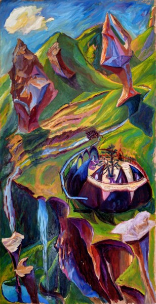 Painting titled "Utopia, rêve d'un a…" by Gil Oliveres, Original Artwork, Oil