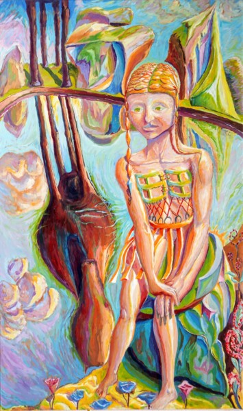 绘画 标题为“Brünnhilde et Gräne…” 由Gil Oliveres, 原创艺术品, 油