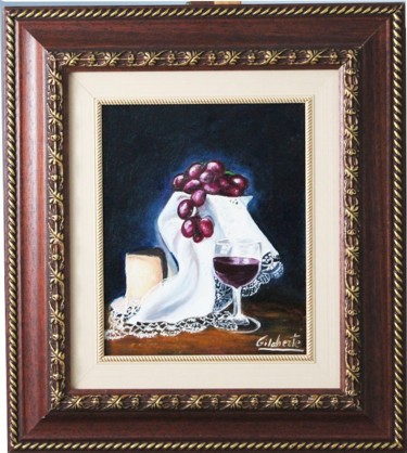 Pintura titulada "Uvas" por Mercedes Gilaberte, Obra de arte original, Oleo