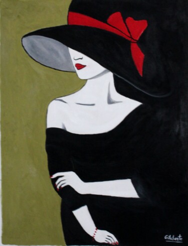 Painting titled "Dama obra de Gilabe…" by Mercedes Gilaberte, Original Artwork, Oil