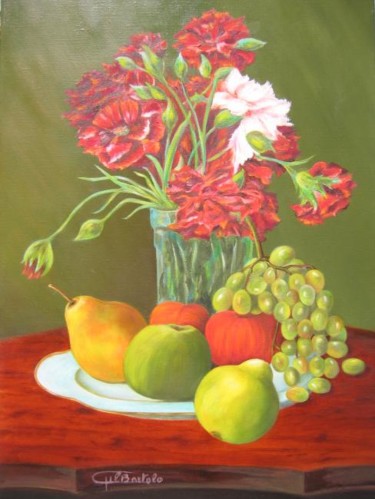 Peinture intitulée "Fleurs et Fruits" par Gil Bartolo, Œuvre d'art originale