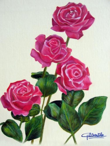Peinture intitulée "Roses" par Gil Bartolo, Œuvre d'art originale