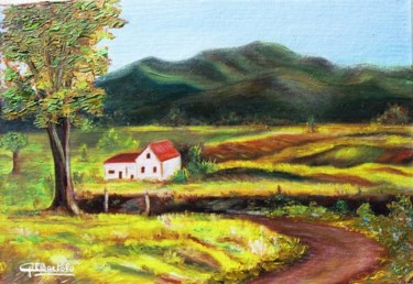 Painting titled "Paysage Auvergnat" by Gil Bartolo, Original Artwork