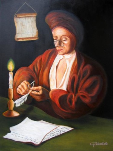 Peinture intitulée "Ecrivain XVIII ème" par Gil Bartolo, Œuvre d'art originale