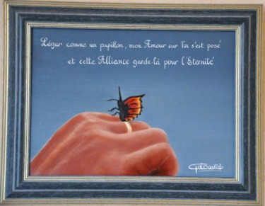 Peinture intitulée "Main Papillon" par Gil Bartolo, Œuvre d'art originale