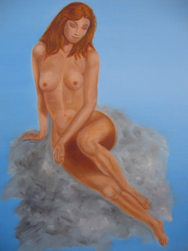 Painting titled "Nu sur un nuage" by Gil Bartolo, Original Artwork