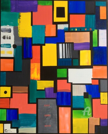 Peinture intitulée "cubes" par Benoist, Œuvre d'art originale, Acrylique