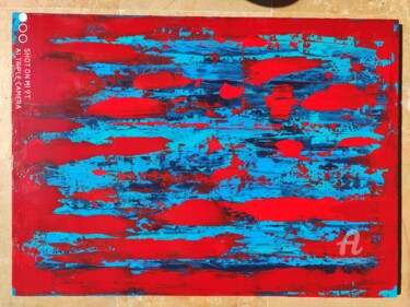 Peinture intitulée "Red azul" par Benoist, Œuvre d'art originale, Acrylique