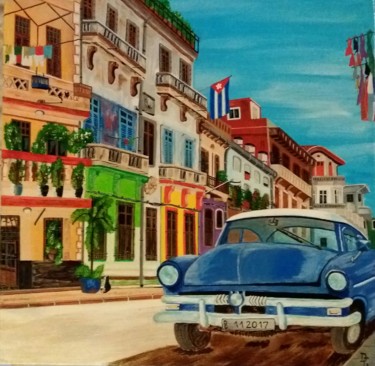 Painting titled "la belle cubaine" by Gilbert Devesa, Original Artwork, Acrylic