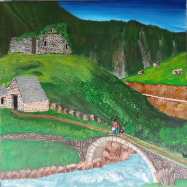 Peinture intitulée "chemin de pature" par Gilbert Devesa, Œuvre d'art originale, Acrylique