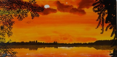 Painting titled "un soir" by Gilbert Devesa, Original Artwork, Acrylic Mounted on Wood Stretcher frame