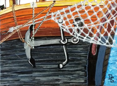 Peinture intitulée "ancre au repos" par Gilbert Devesa, Œuvre d'art originale, Acrylique Monté sur Châssis en bois