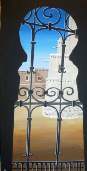 Peinture intitulée "fenêtre sur orient" par Gilbert Devesa, Œuvre d'art originale, Acrylique