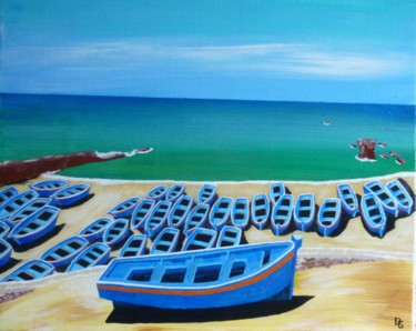 Painting titled "taghazout" by Gilbert Devesa, Original Artwork, Acrylic